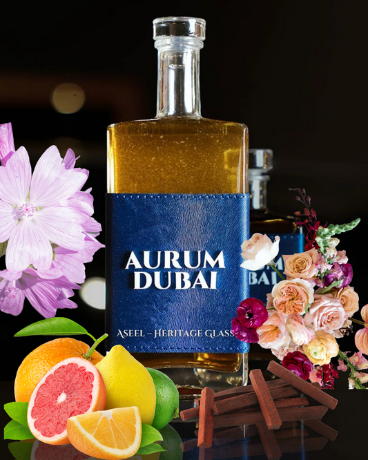 Aseel – Heritage Glass  Classic Citrus & Sandalwood  Diffuser Oil
